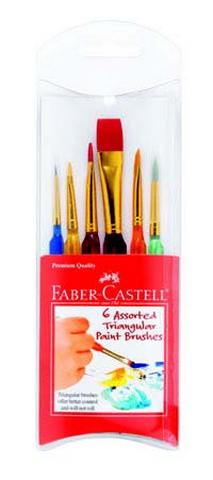 Triangular Handle Paintbrush Set - 6