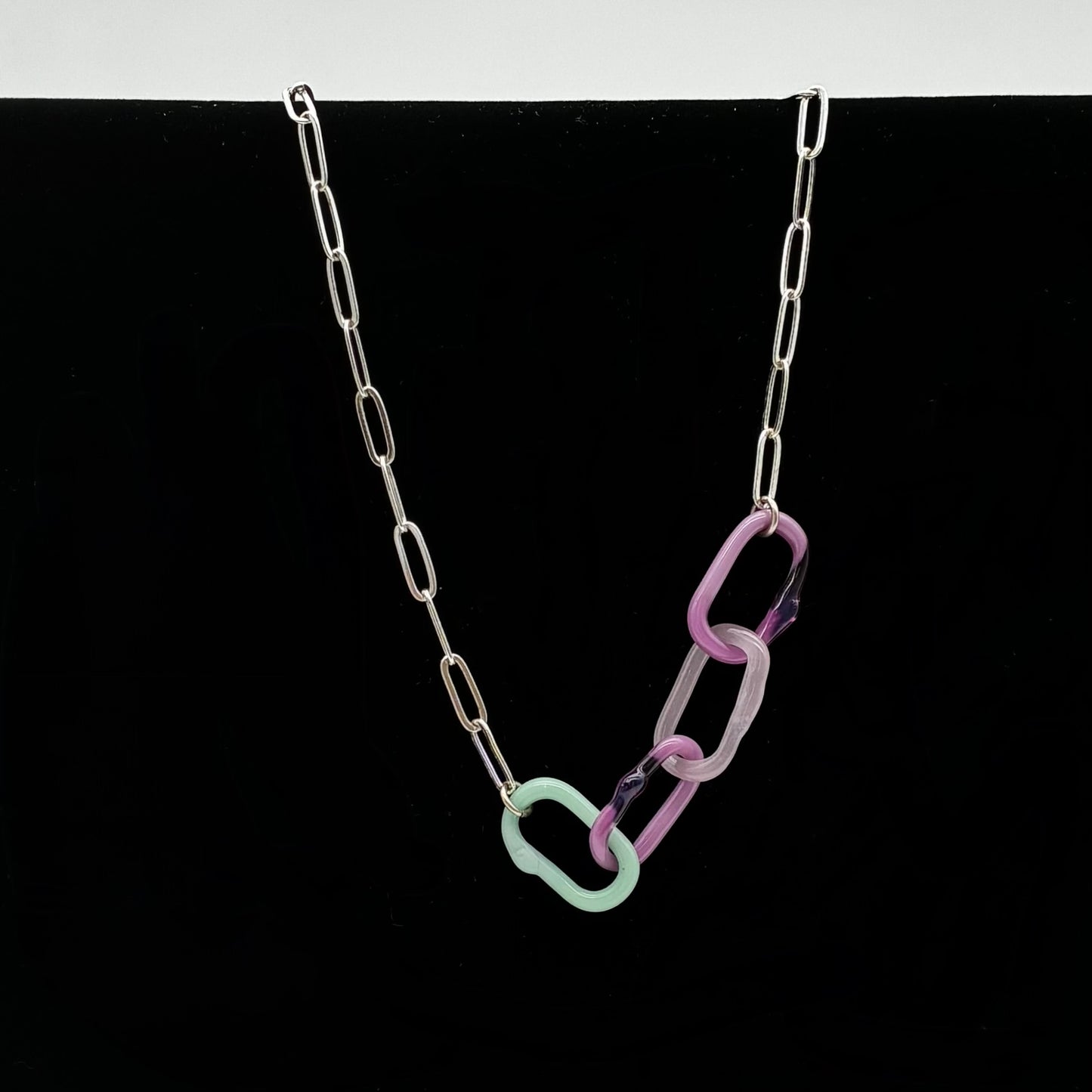 Large Borosilicate Glass Chain Link Necklace
