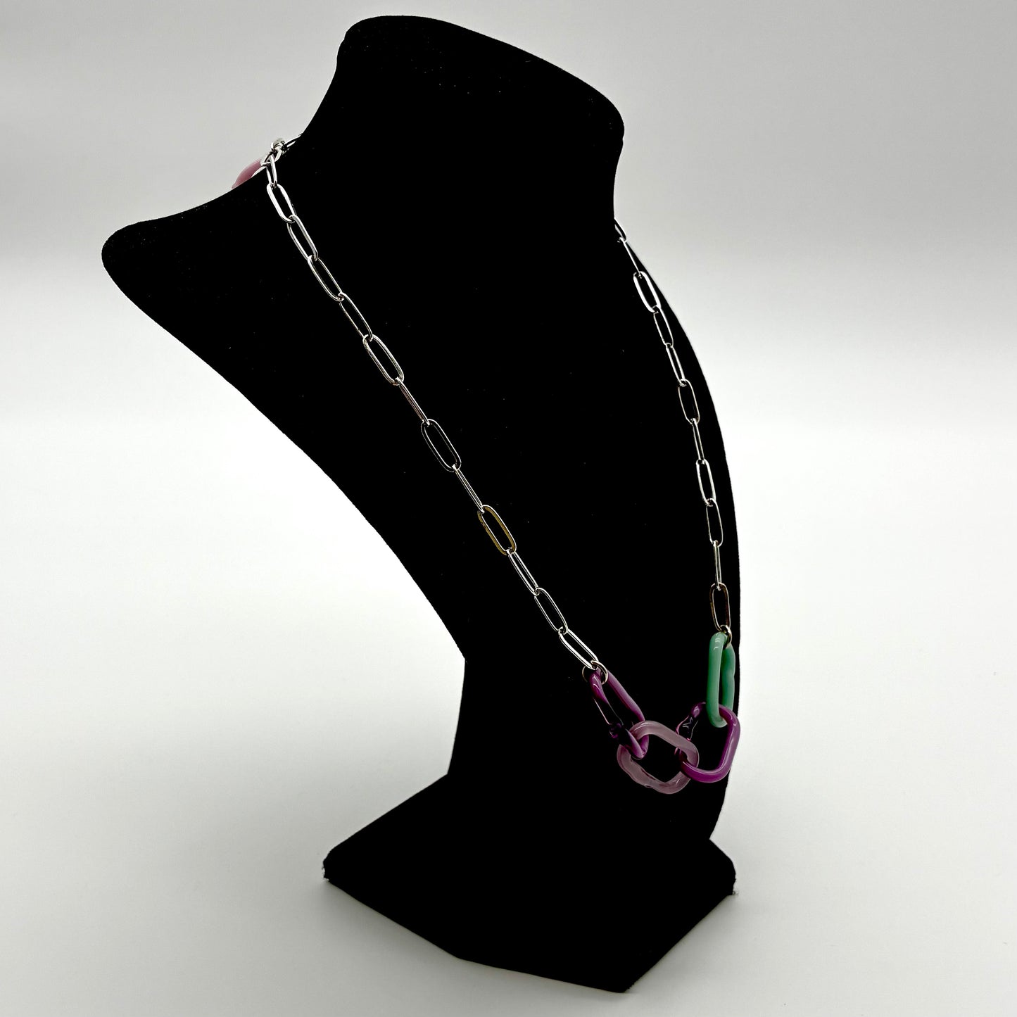 Large Borosilicate Glass Chain Link Necklace