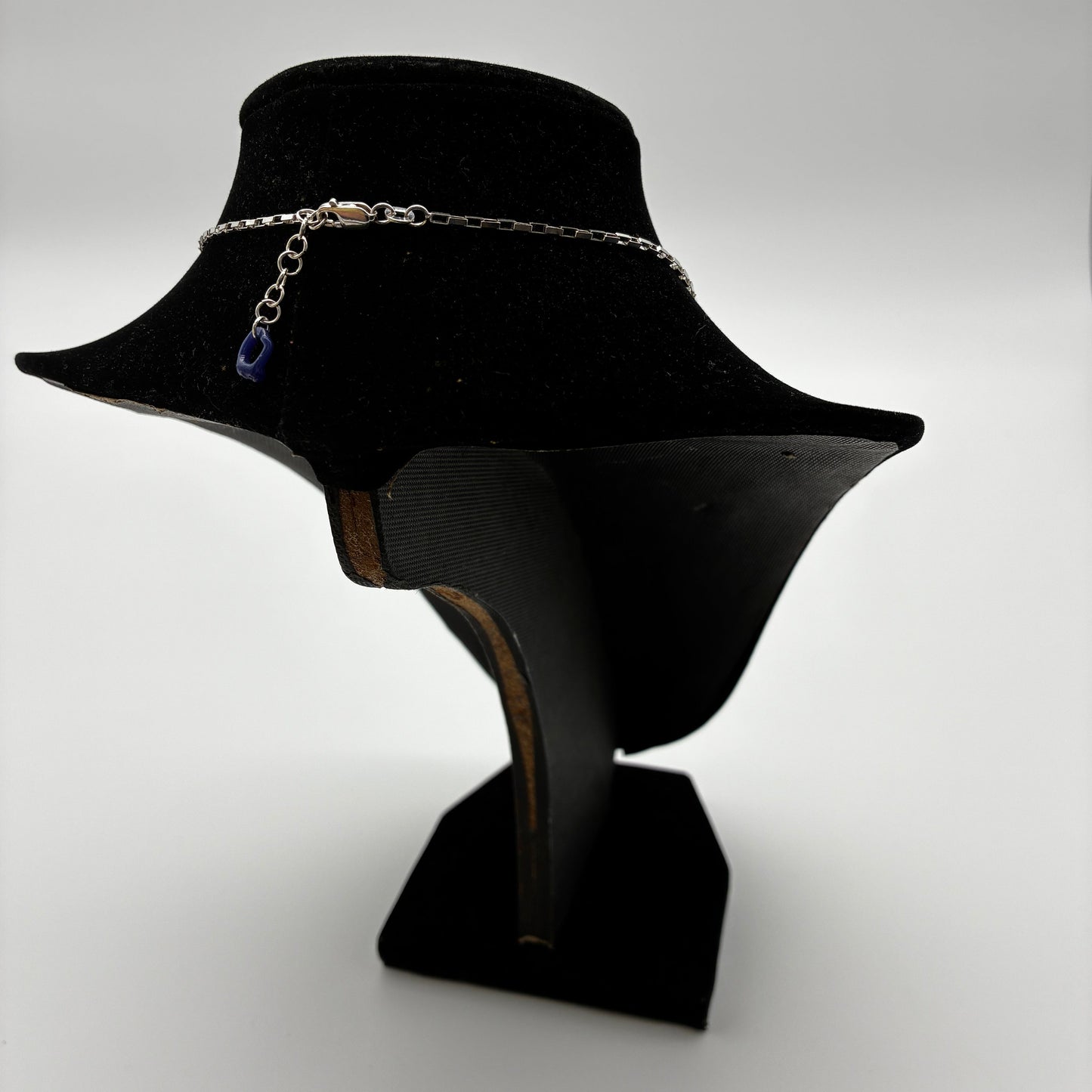 Small Borosilicate Glass Split Link Necklace - Sterling Silver