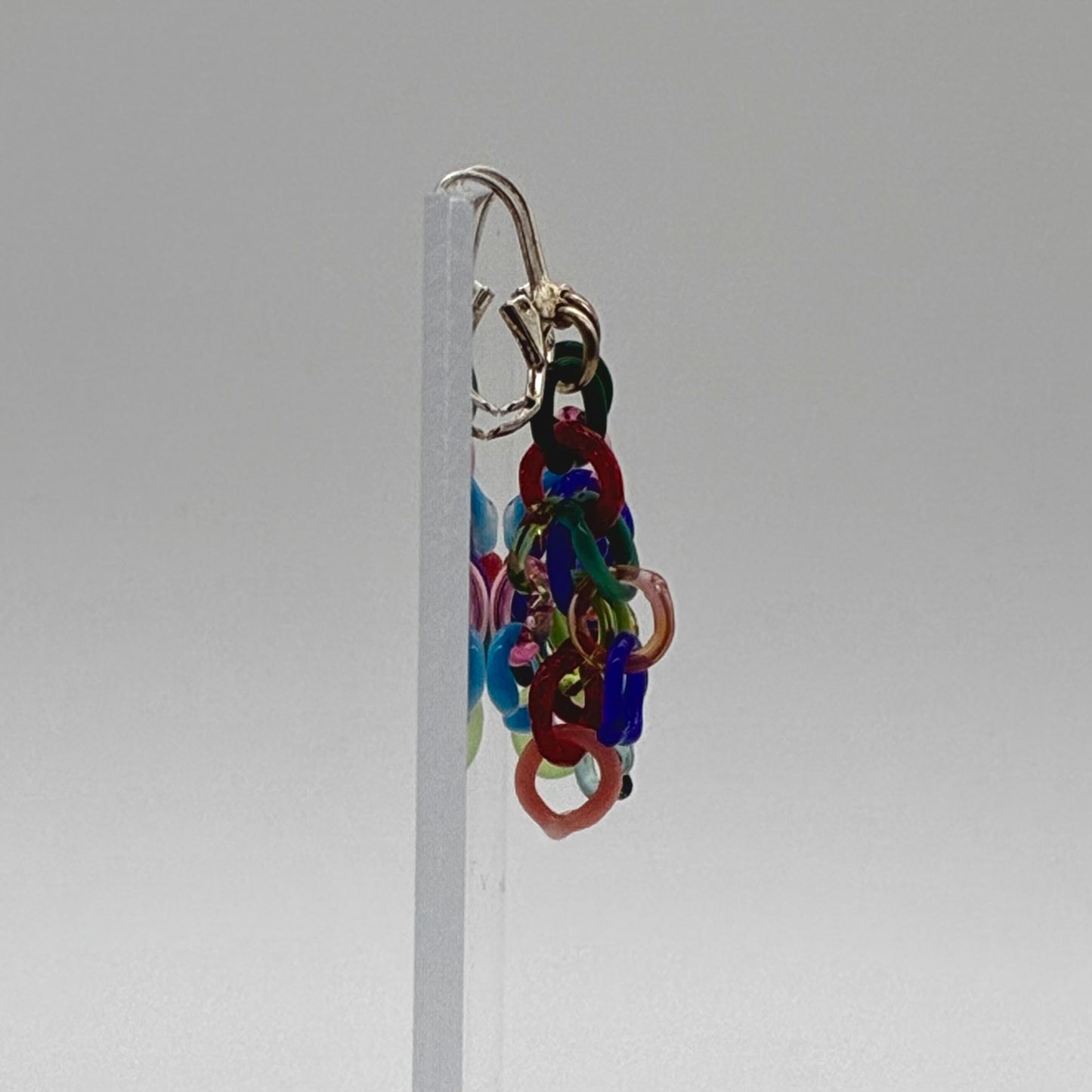 Small Borosilicate Glass Tassel Drop Earrings - Confetti!