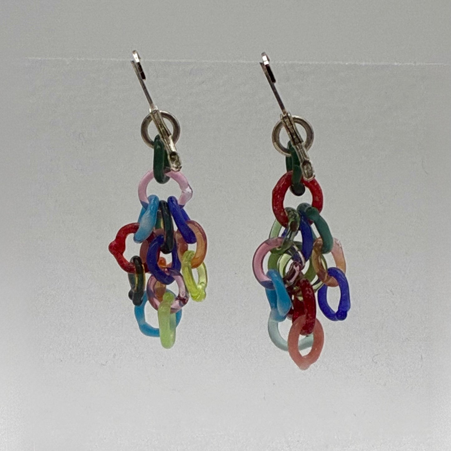 Small Borosilicate Glass Tassel Drop Earrings - Confetti!