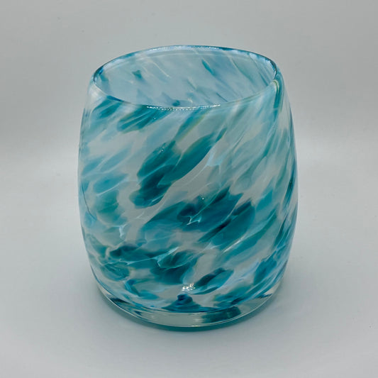 White/Blue Glass Votive