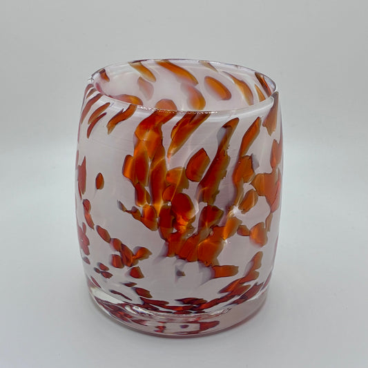 Orange/White Glass Votive