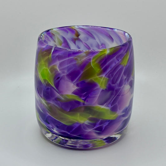 Lavender/Green/White Glass Votive