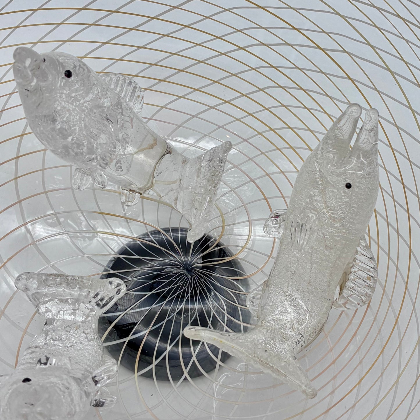 Glass Dolphin Bowl