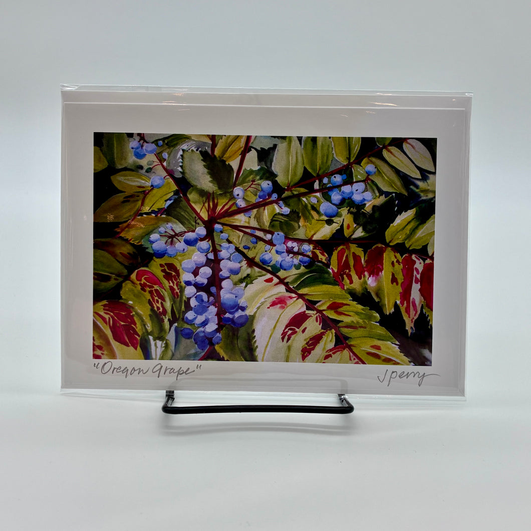Oregon Grape Greeting Card by Judith Perry