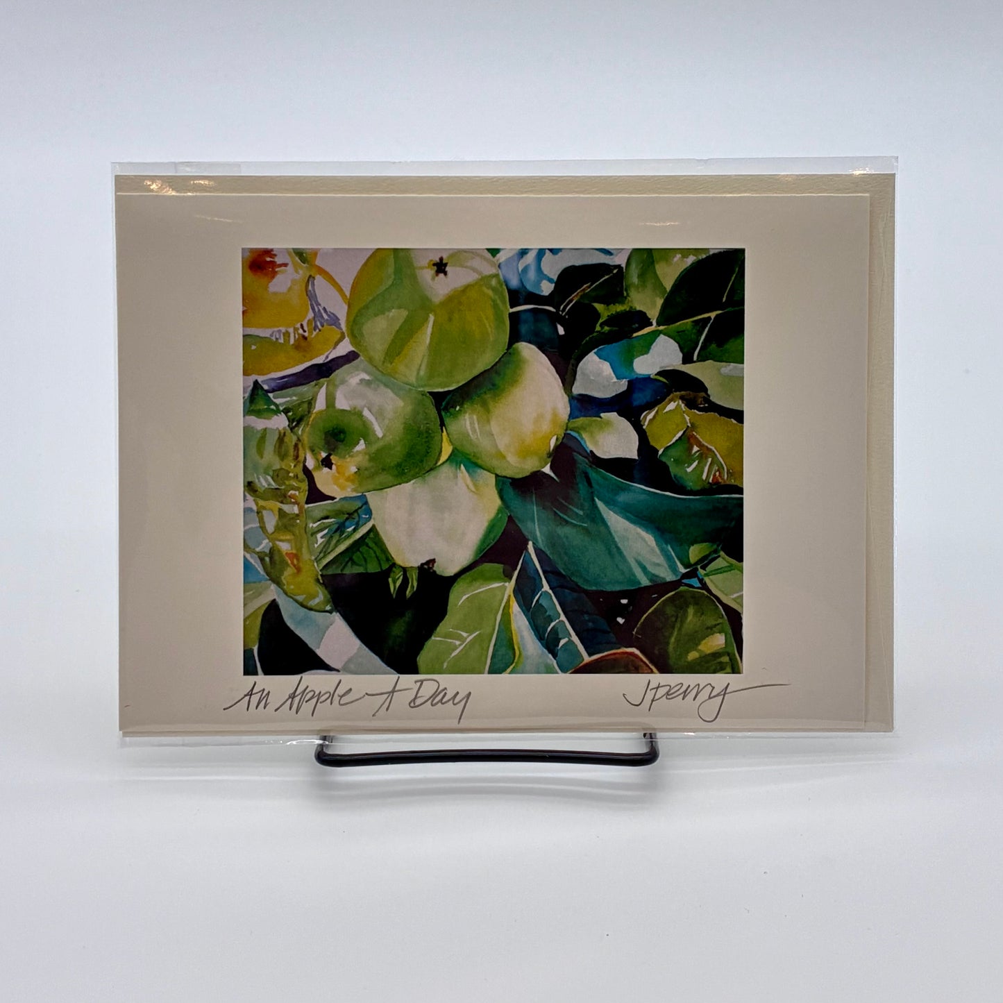 An Apple A Day Greeting Card by Judith Perry