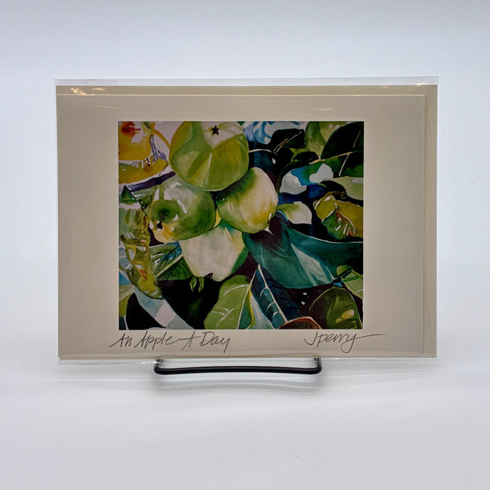 An Apple A Day Greeting Card by Judith Perry