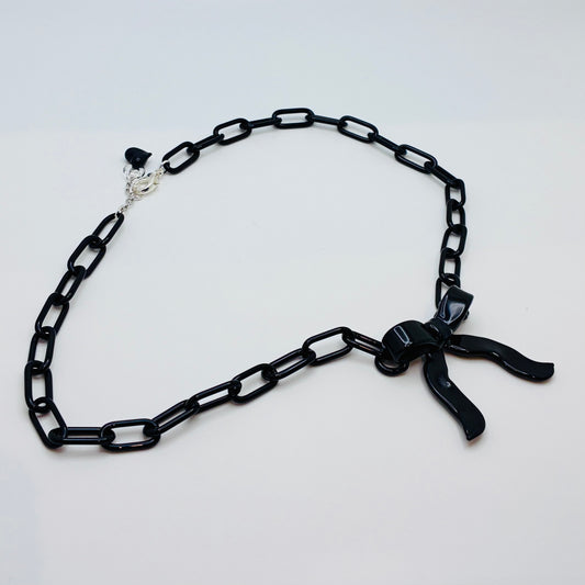 Bow Necklace - Black