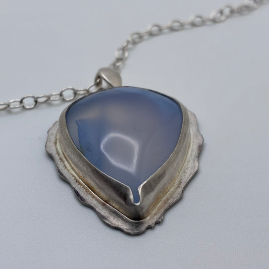 Blue Chalcedony Triangle Pendant