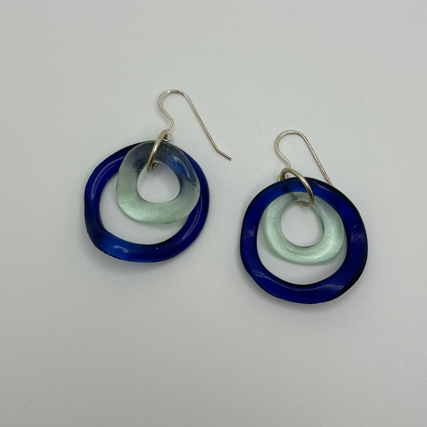 Sea & Sky Small Wave Earrings in Cobalt