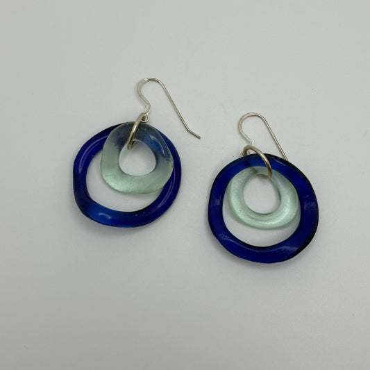 Sea & Sky Small Wave Earrings in Cobalt
