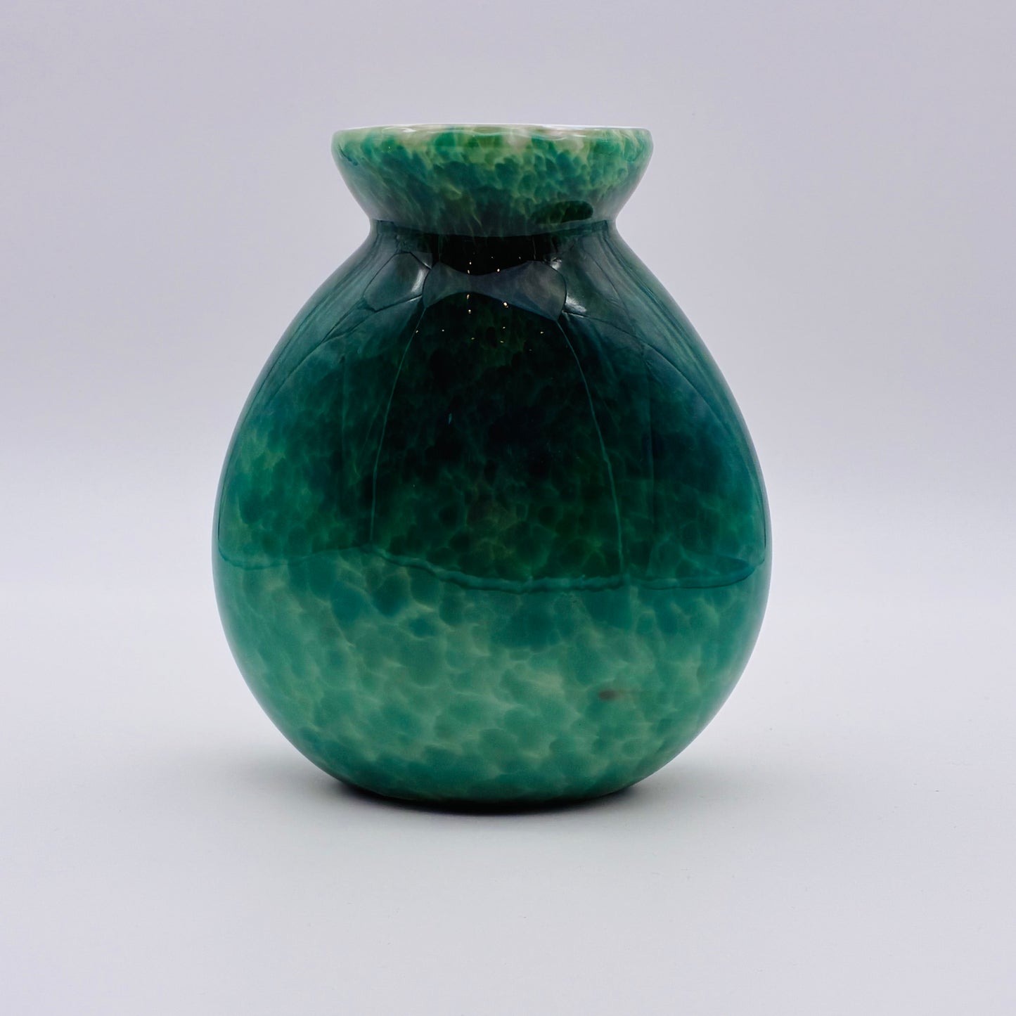 157 - Green W/ Black Stencil Vase (Chris Downing)