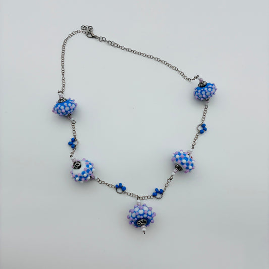 194 -Blue Bead Necklace