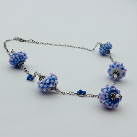 194 -Blue Bead Necklace