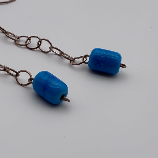 111 - Blue Bead Earrings