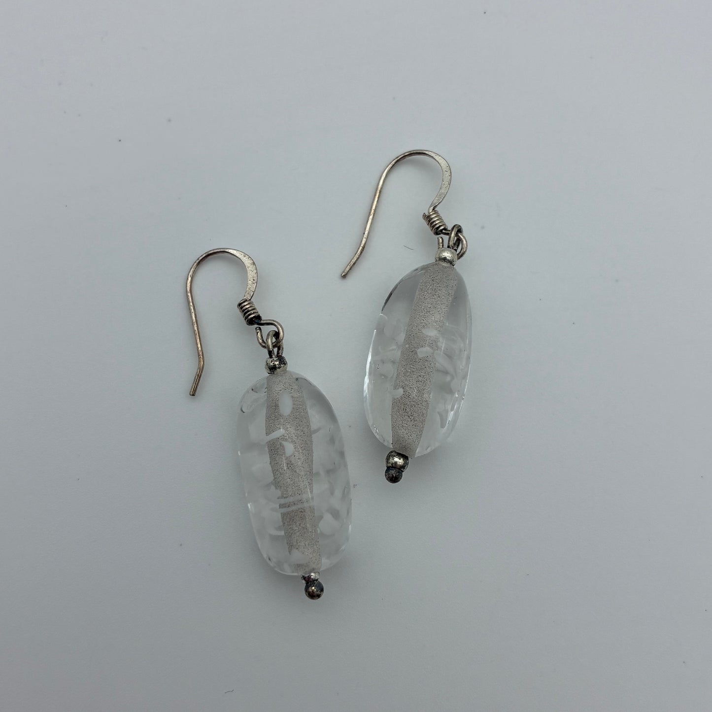 110 - White Spotted Earrings