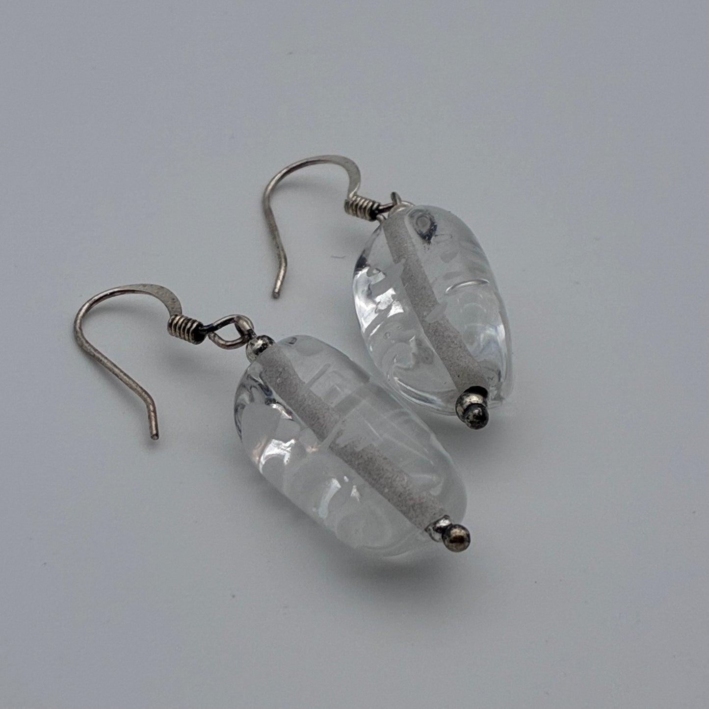 110 - White Spotted Earrings