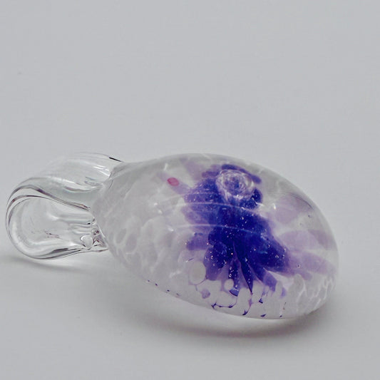 122 - White & Blue Implosion Pendant
