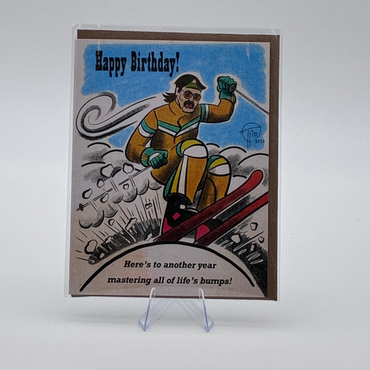 Skiing "Happy Birthday!" Card