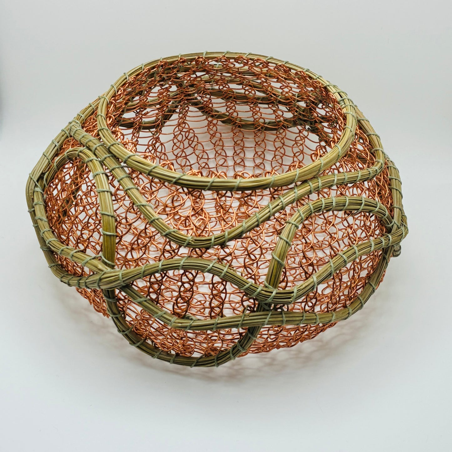 "Meadow Green" Pine and Wire Basket