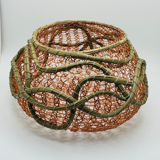 "Meadow Green" Pine and Wire Basket