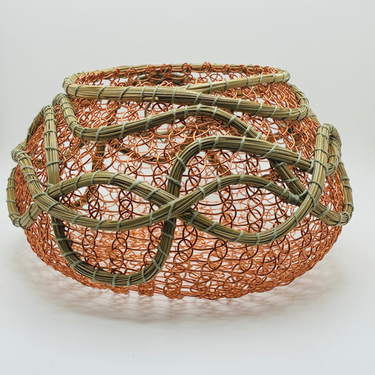 "Meadow Green" Pine and Wire Basket