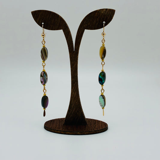 Triple Stacked Abalone Earrings