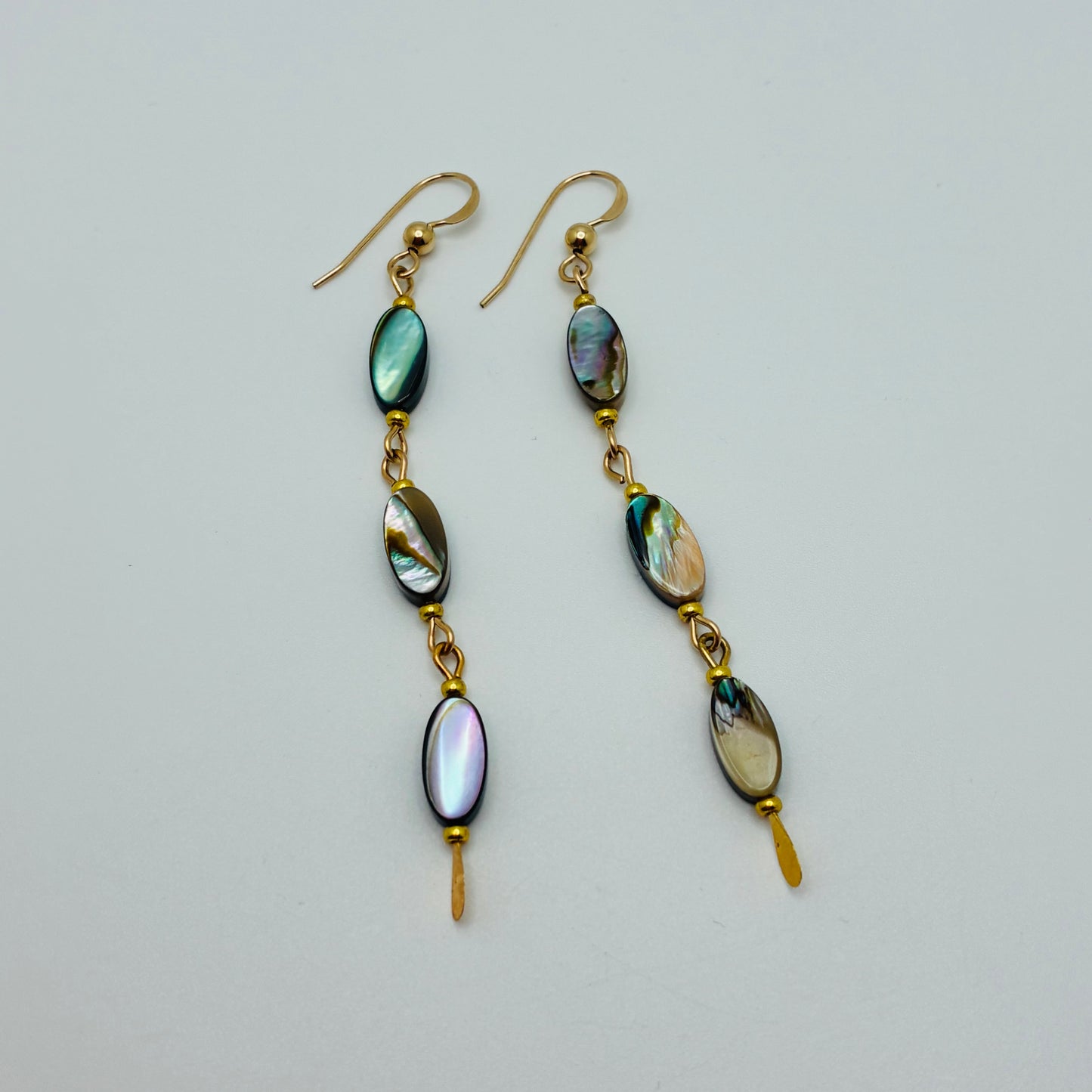 Triple Stacked Abalone Earrings