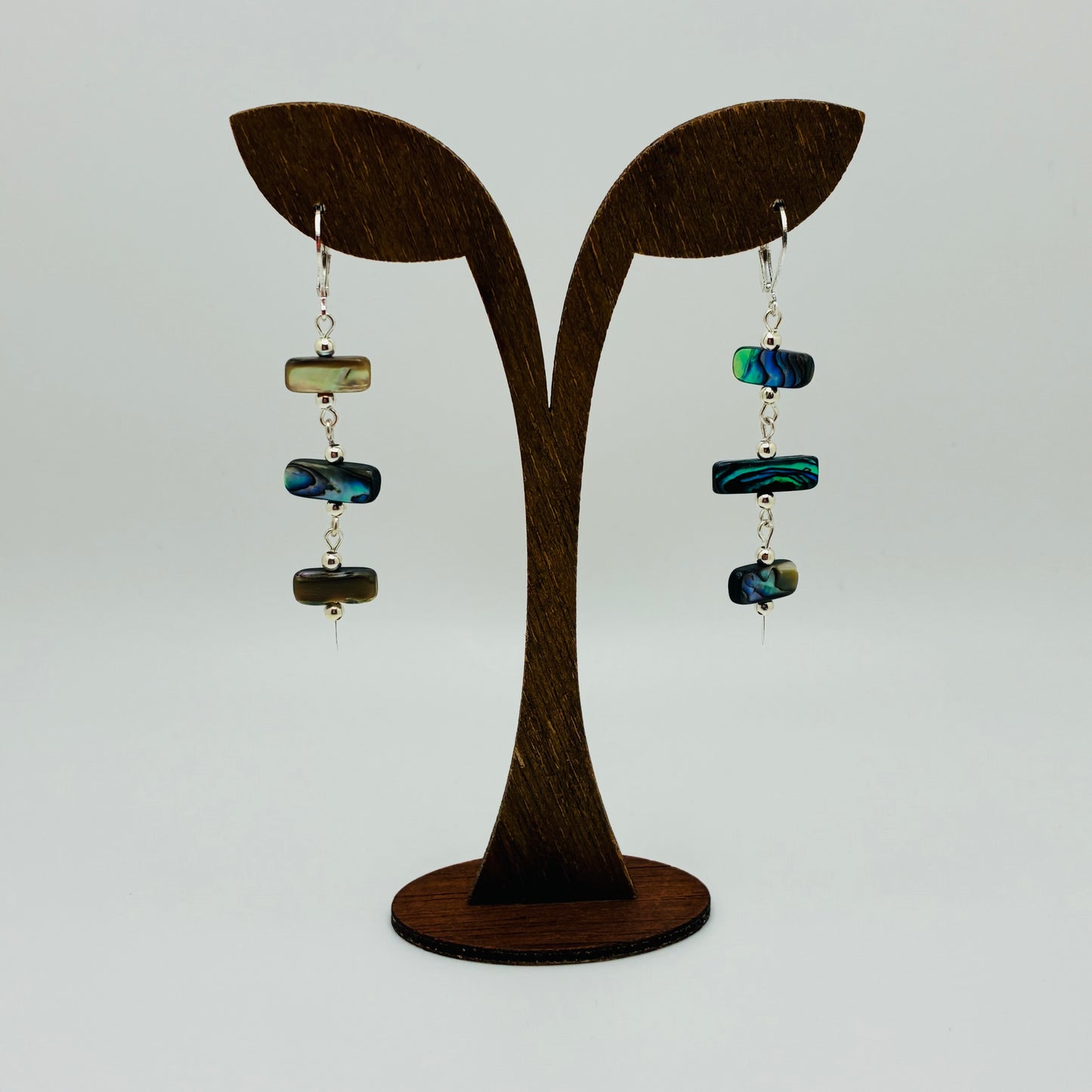 Triple Stacked Abalone Earrings