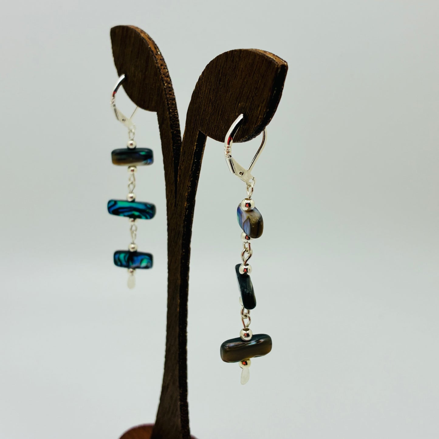 Triple Stacked Abalone Earrings
