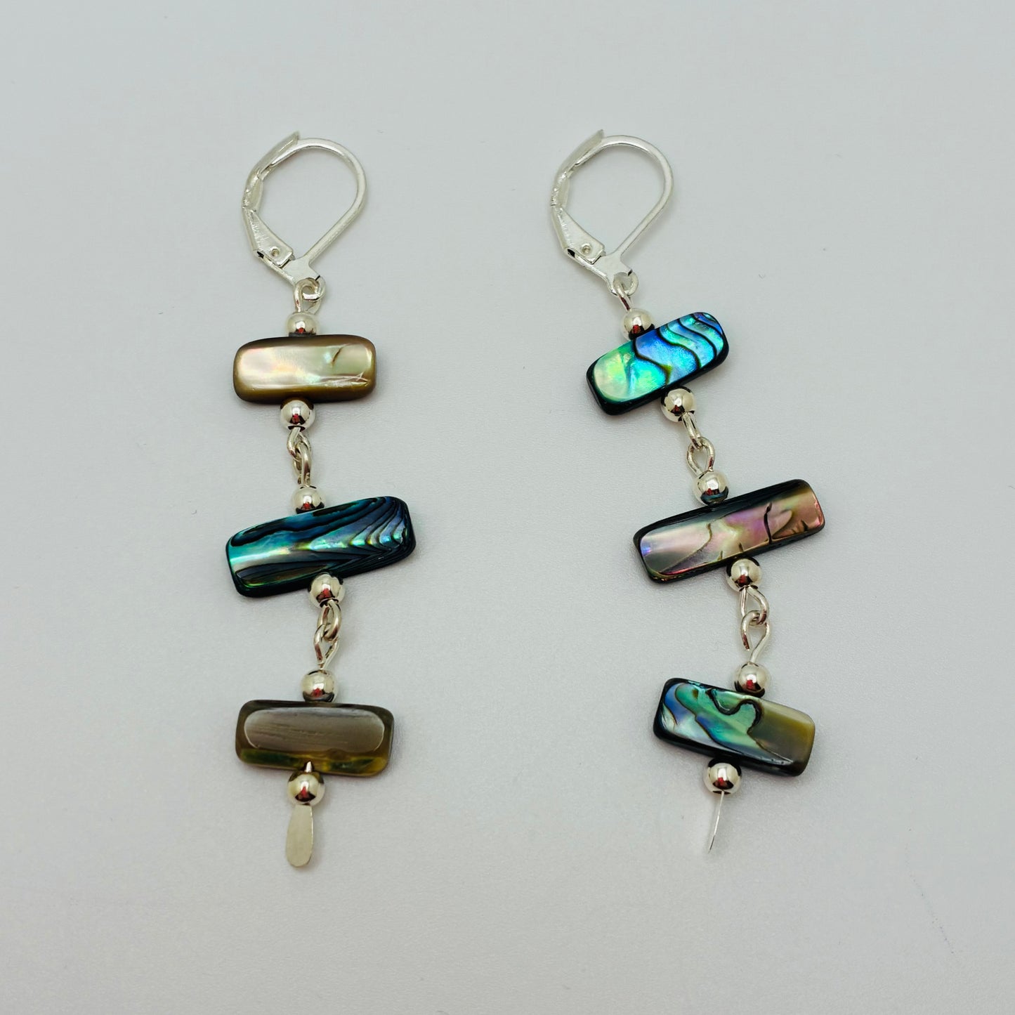 Triple Stacked Abalone Earrings
