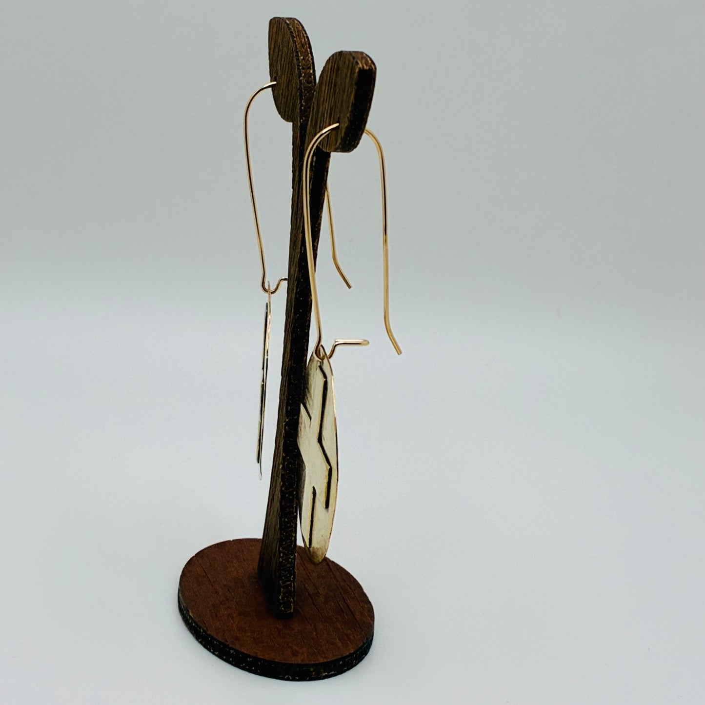 Cross Paths Brass Earrings