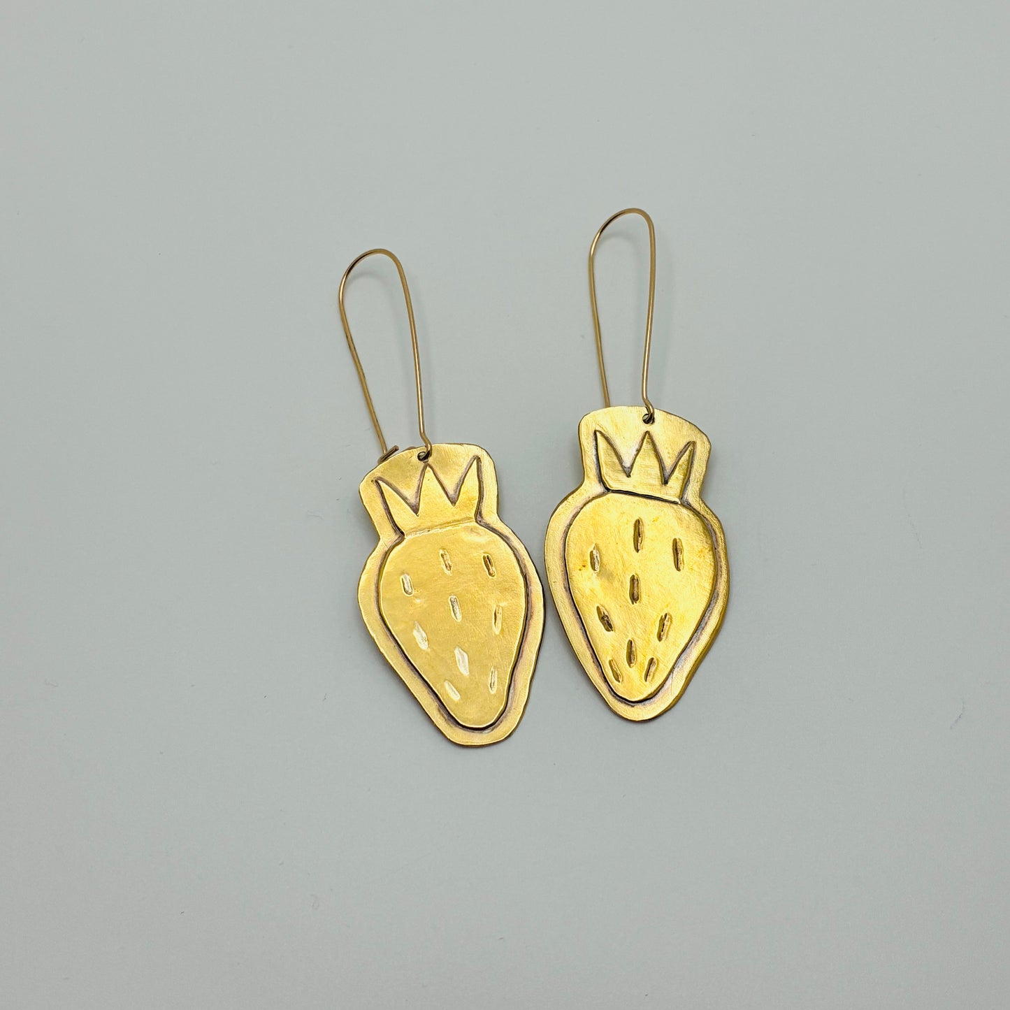 Strawberry Brass Earrings