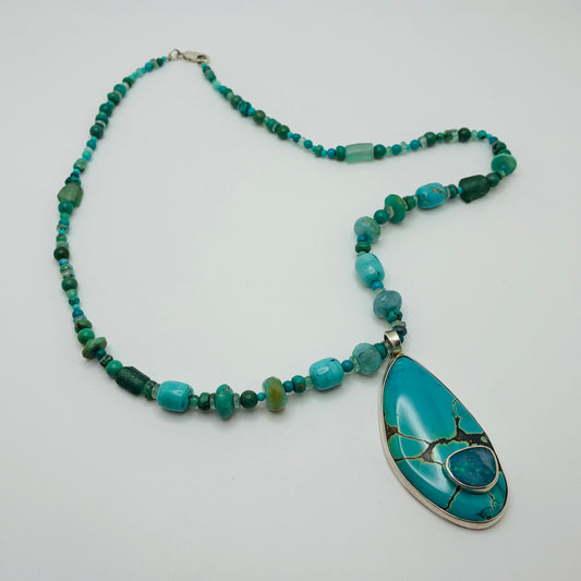 Turquoise + Australian Opal Necklace
