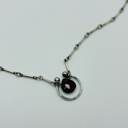 "HorseShoe" - Red Garnet Necklace