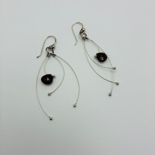 "Tickle" - Red Garnet Earrings