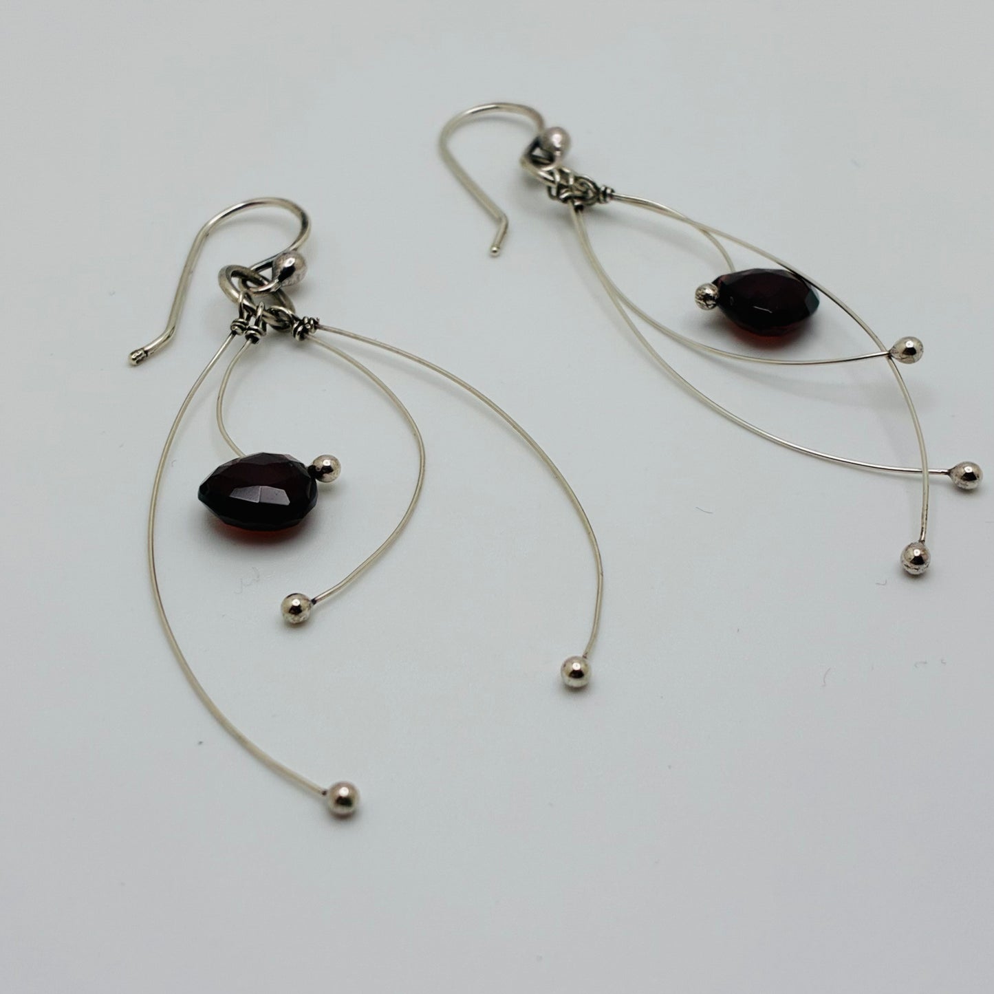 "Tickle" - Red Garnet Earrings