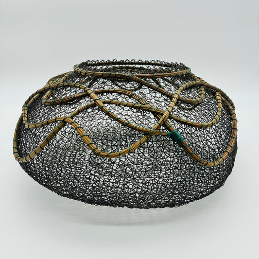 "Dark Sky Trails" Pine and Wire Basket