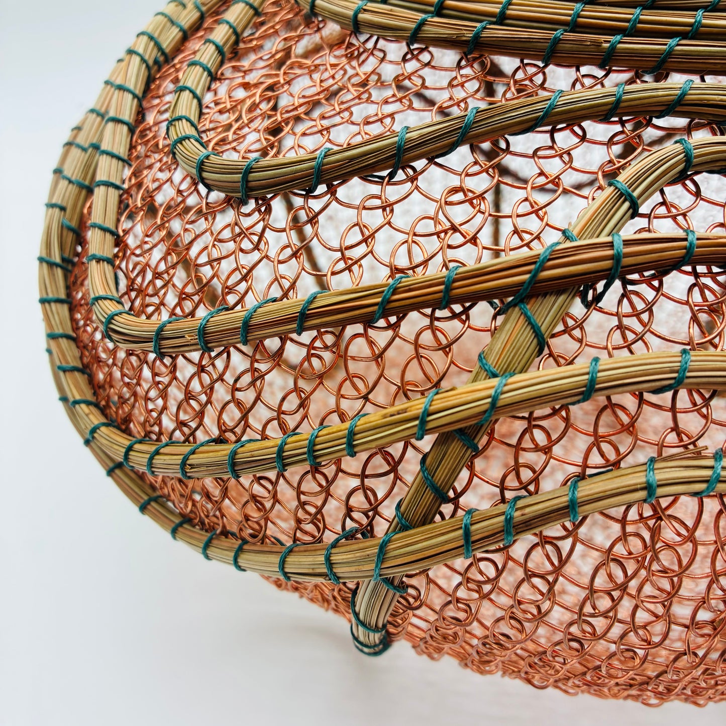 "Deco Swirls" Pine and Wire Basket