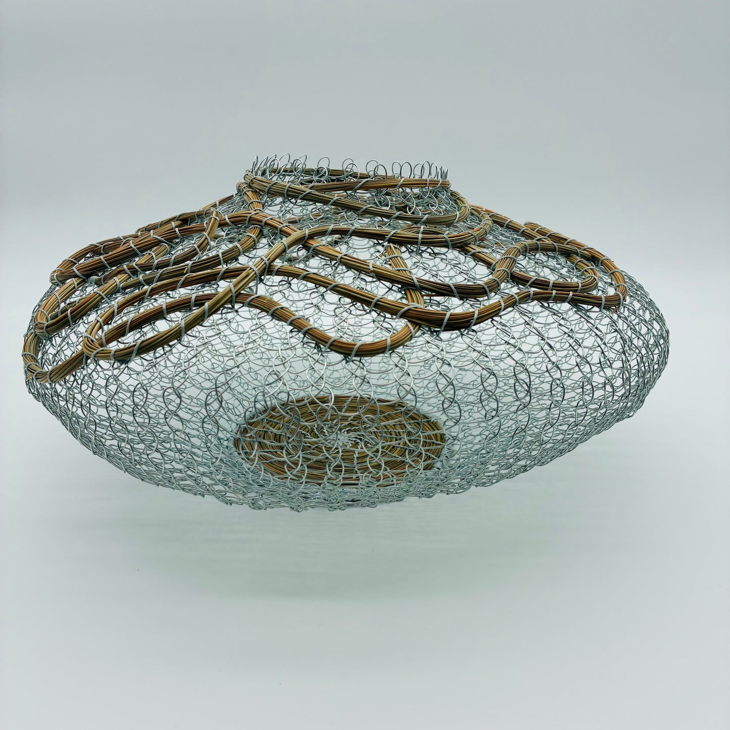 "Petal Patterns" Pine and Wire Basket