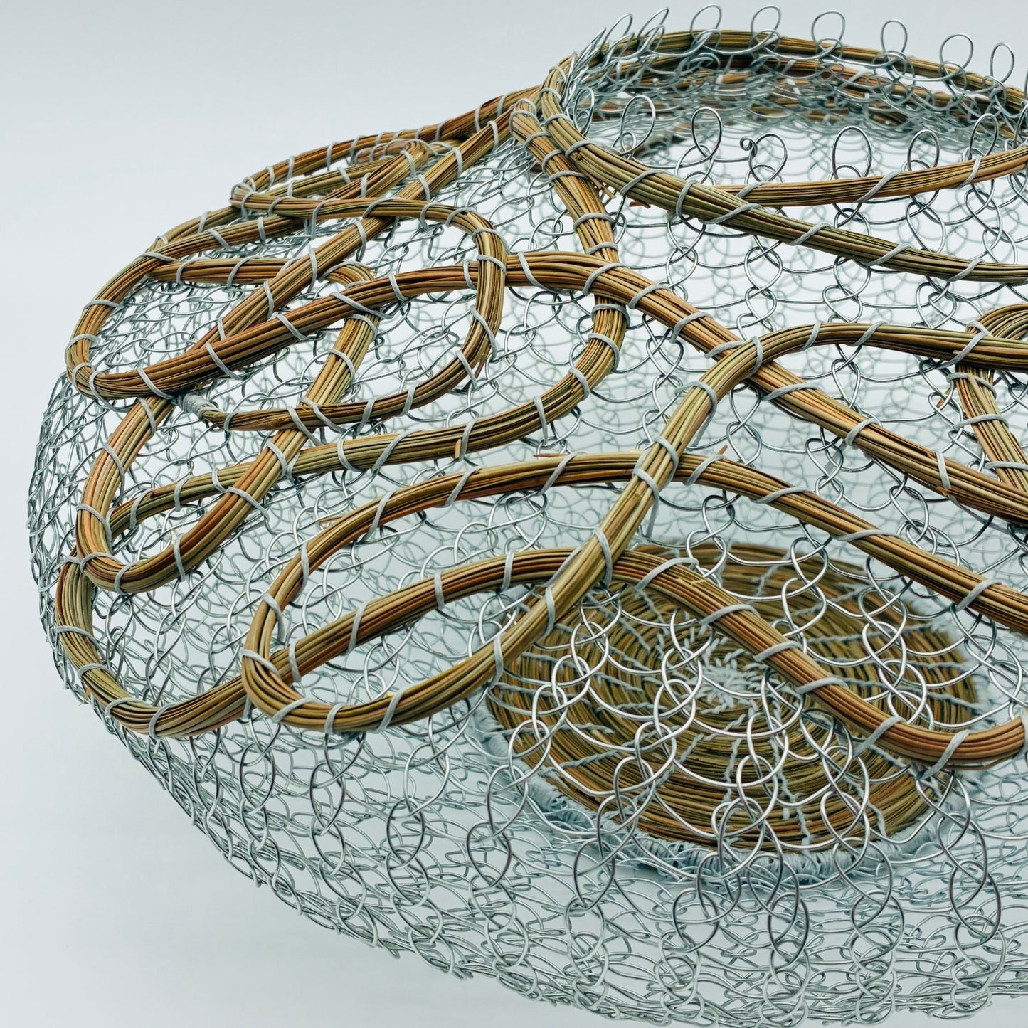 "Petal Patterns" Pine and Wire Basket