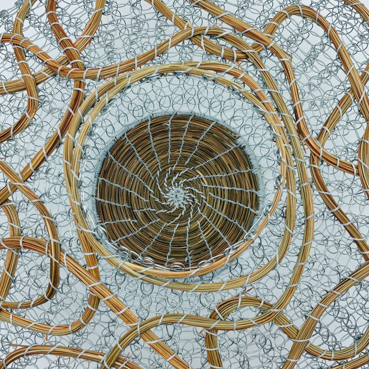 "Petal Patterns" Pine and Wire Basket