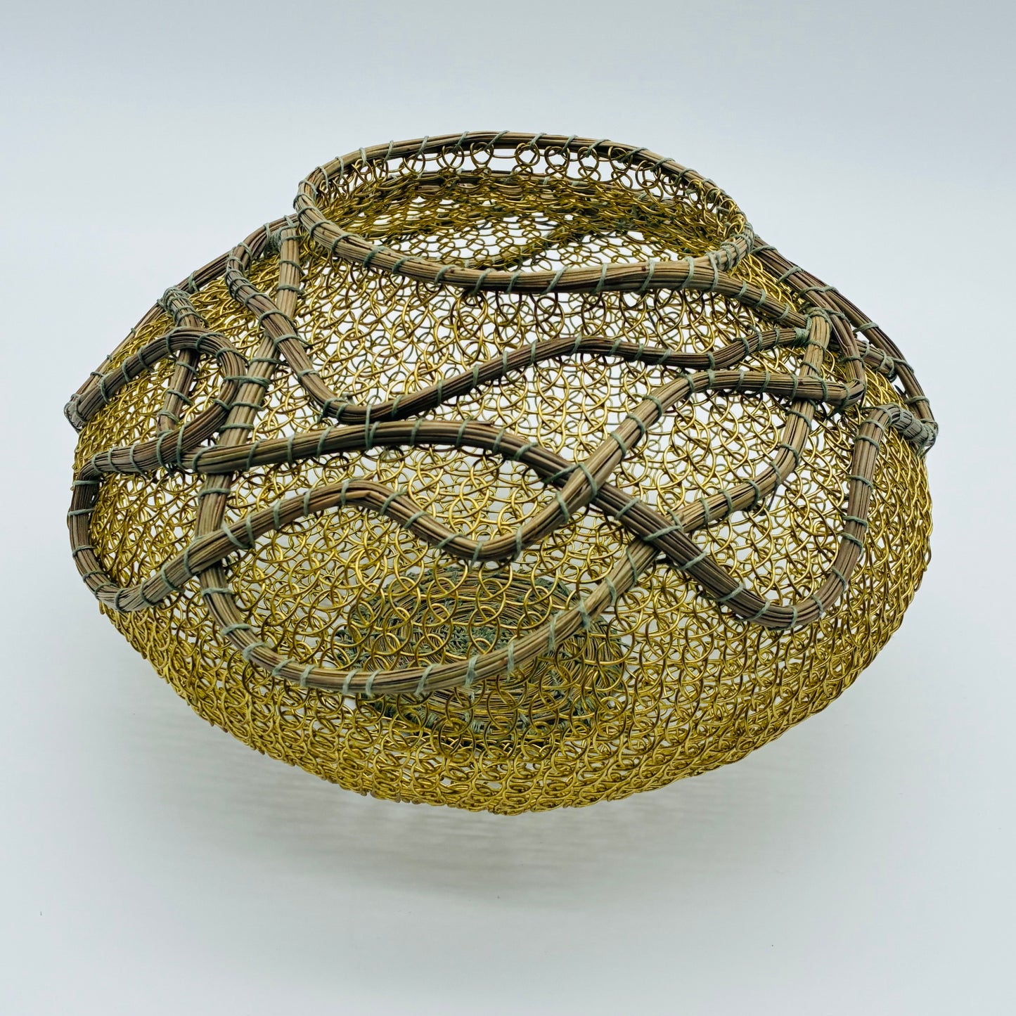 "Switchbacks" Pine and Wire Basket