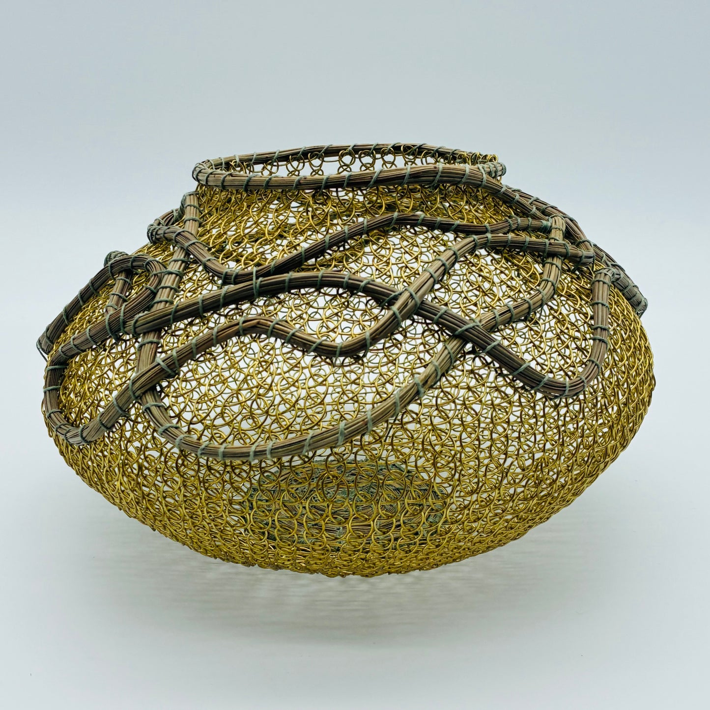 "Switchbacks" Pine and Wire Basket