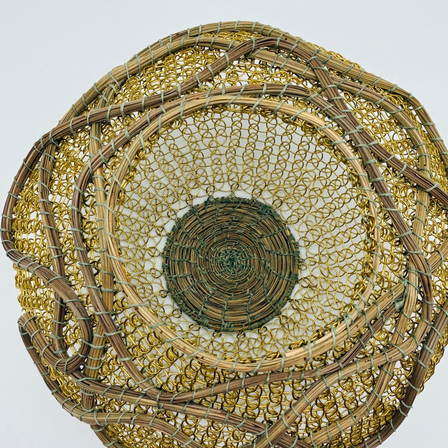 "Switchbacks" Pine and Wire Basket