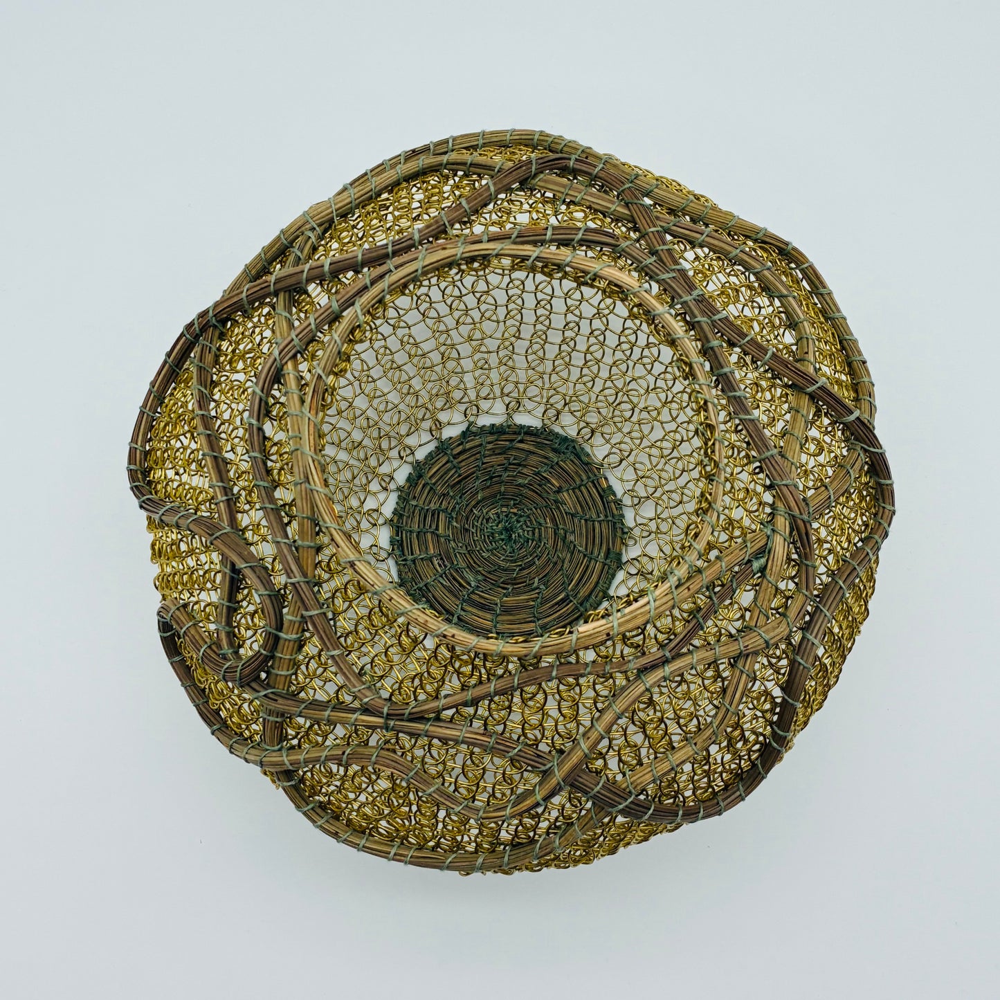 "Switchbacks" Pine and Wire Basket