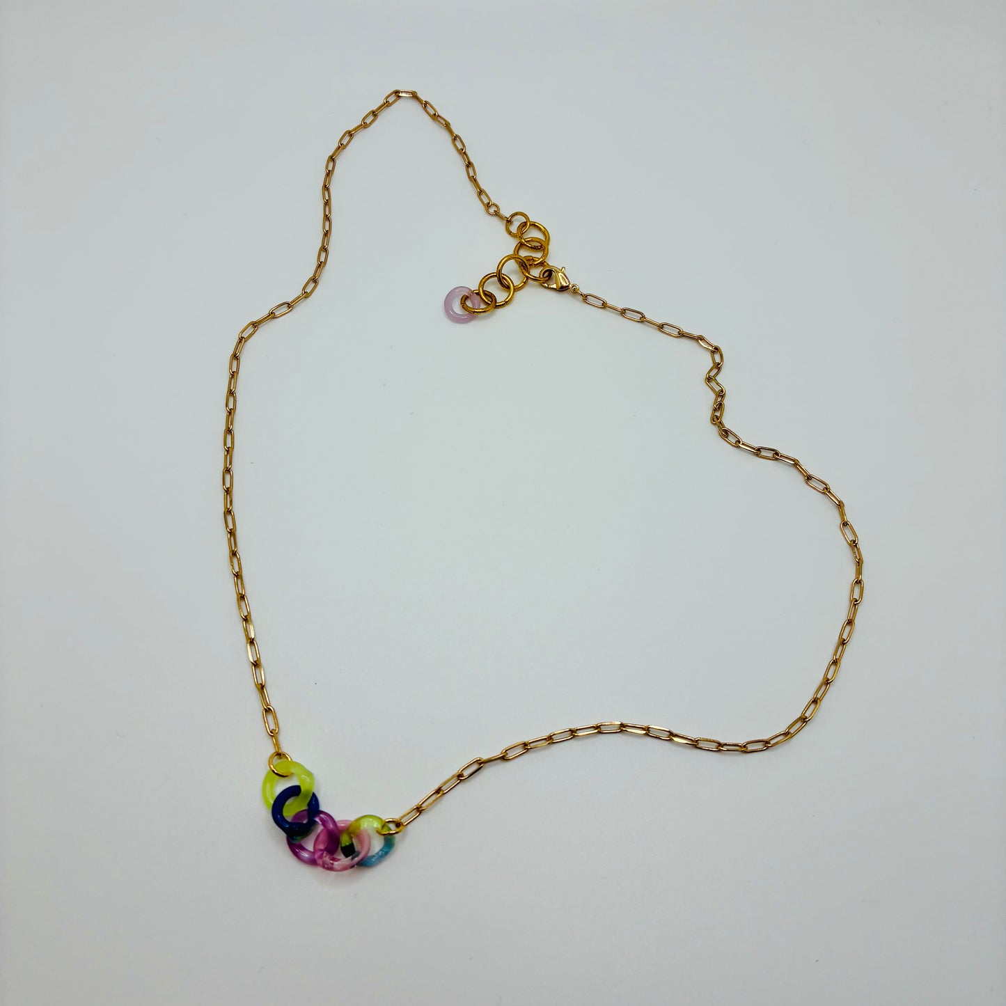 Small Borosilicate Glass Split Link Necklace