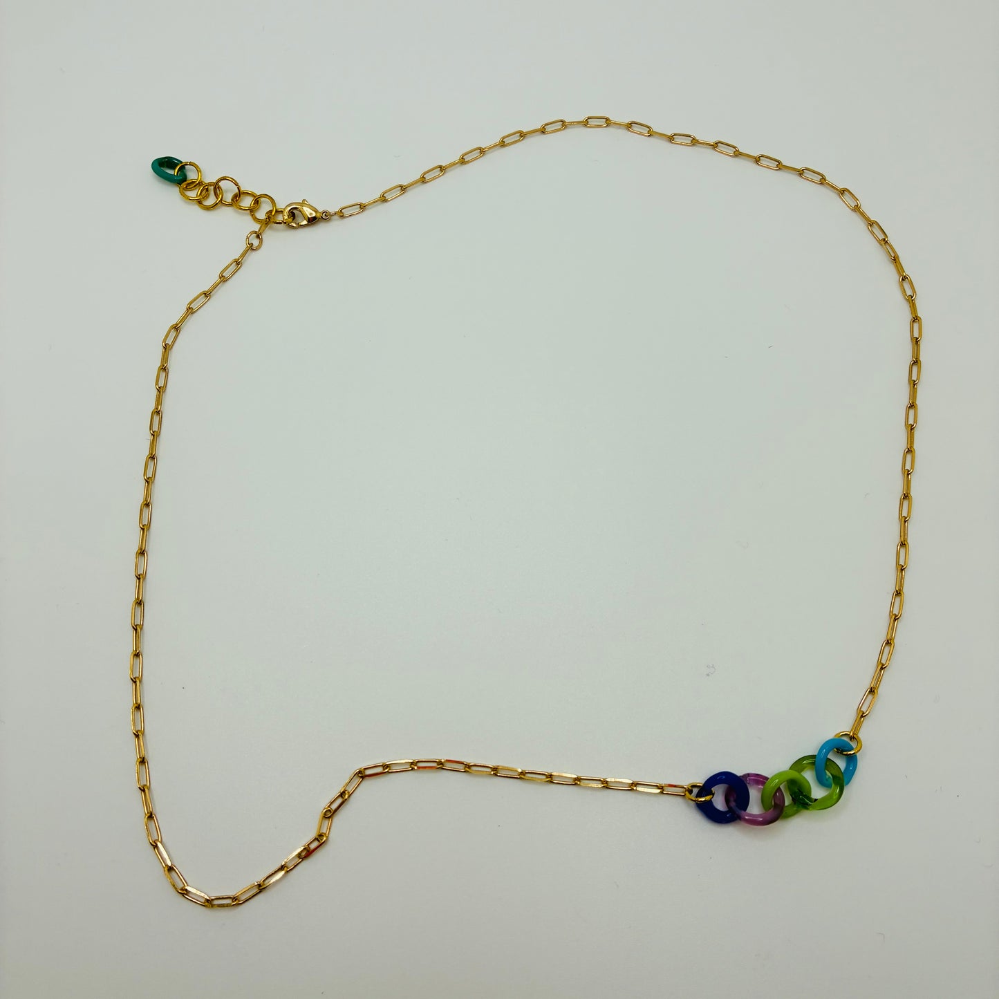 Small Borosilicate Glass Split Link Necklace